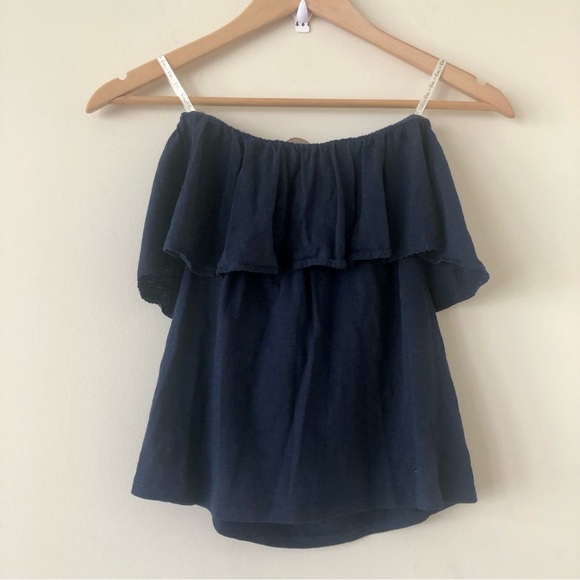 Lilly Pulitzer Wiley Ruffle Navy Blue Tube Top Size Small - Picture 2 of 8